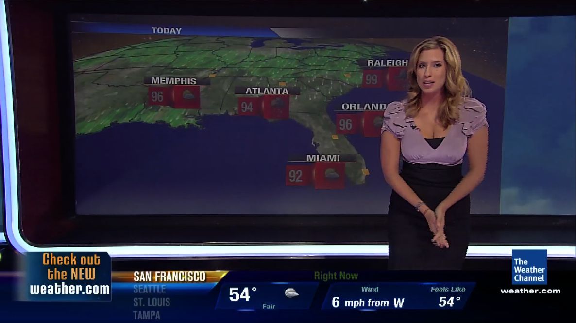 TV Anchor Babes A Hot Busty Stephanie Abrams On The Weather Channel